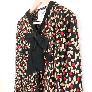 Vintage Robert Janan Bow Neck Long Sleeve Dress